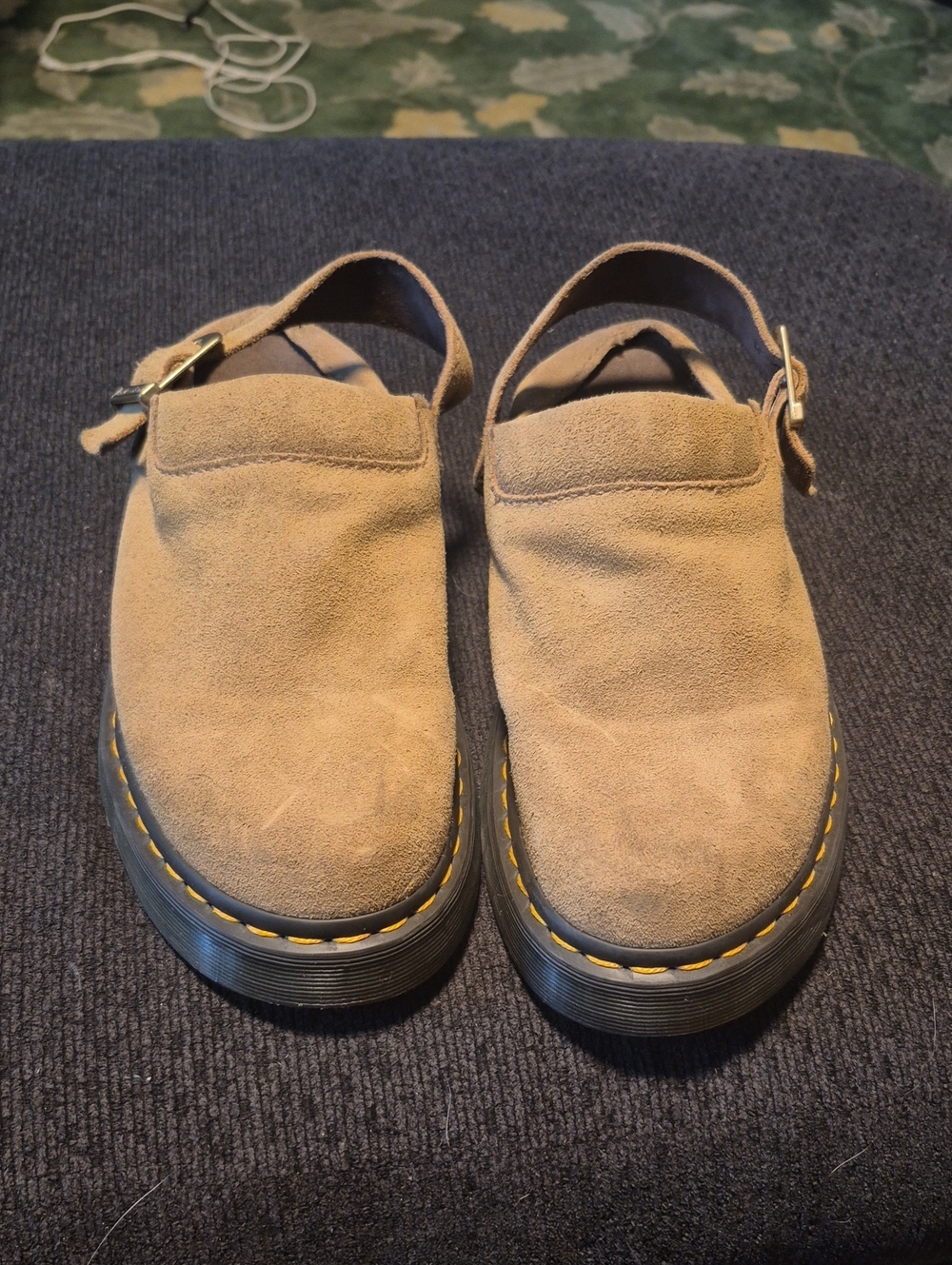 Dr. Martens Women's Suede Slingback Clog in Tan